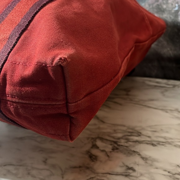 HERMES Fourre Tout Red Canvas Tote / Shopping Bag. In GUC - Picture 8 of 14